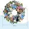 22" Spring & Summer Wreath – Blue Phalaenopsis, Rose, and Green Leaf Wreath for Front Door, Porch, and Patio Decor